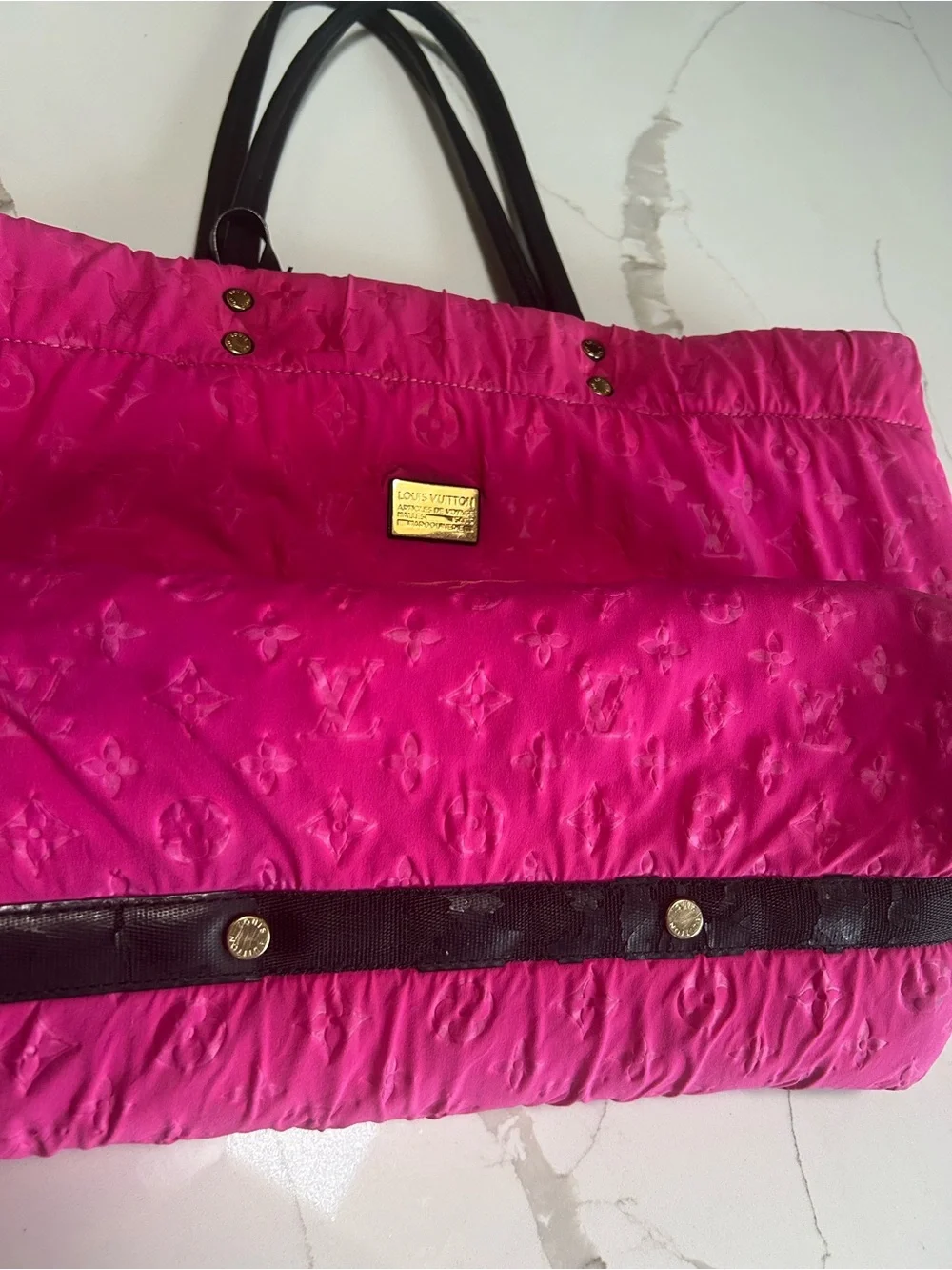 Louis Vuitton Scuba Neverfull Tote in Pink